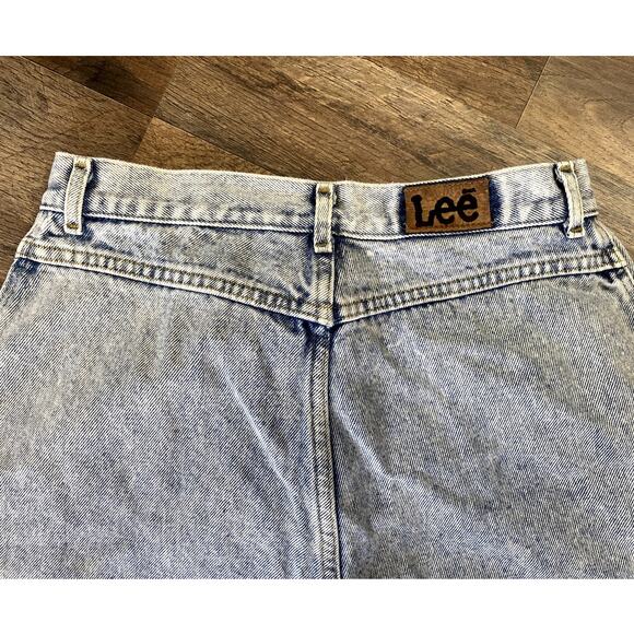 Vintage 80's Lee Acid Wash High Waisted Tapered Leg Denim Jeans - Picture 6 of 7
